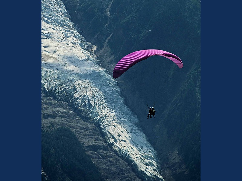 Paraglider over Mer de Glace